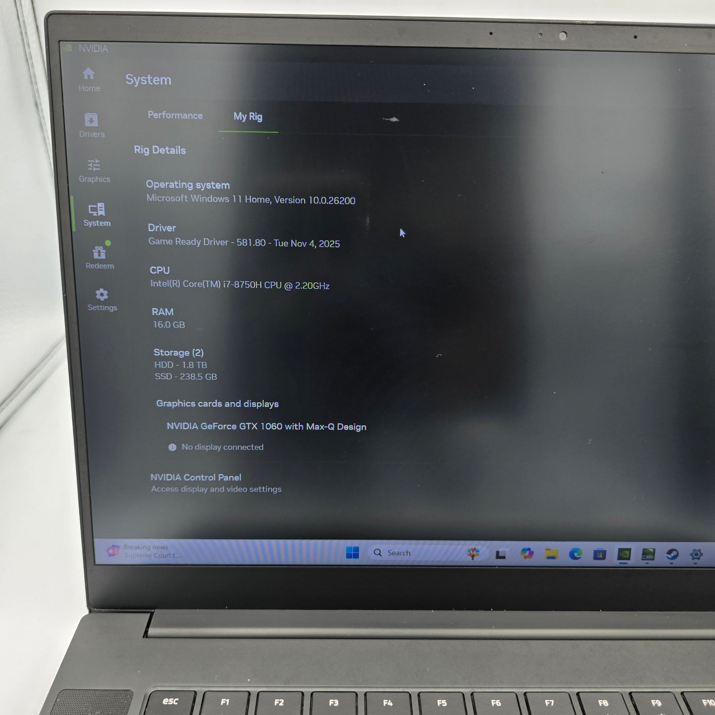 📌 Razer Blade 15  – GTX 1060 Max-Q – 16GB RAM – 256GB SSD + 2TB HDD 💻🔥